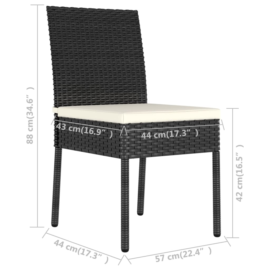 3-Tlg. Garten-Essgruppe Poly Rattan