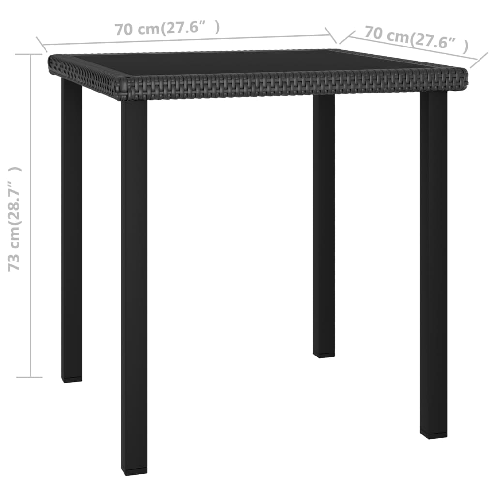 3-Tlg. Garten-Essgruppe Poly Rattan