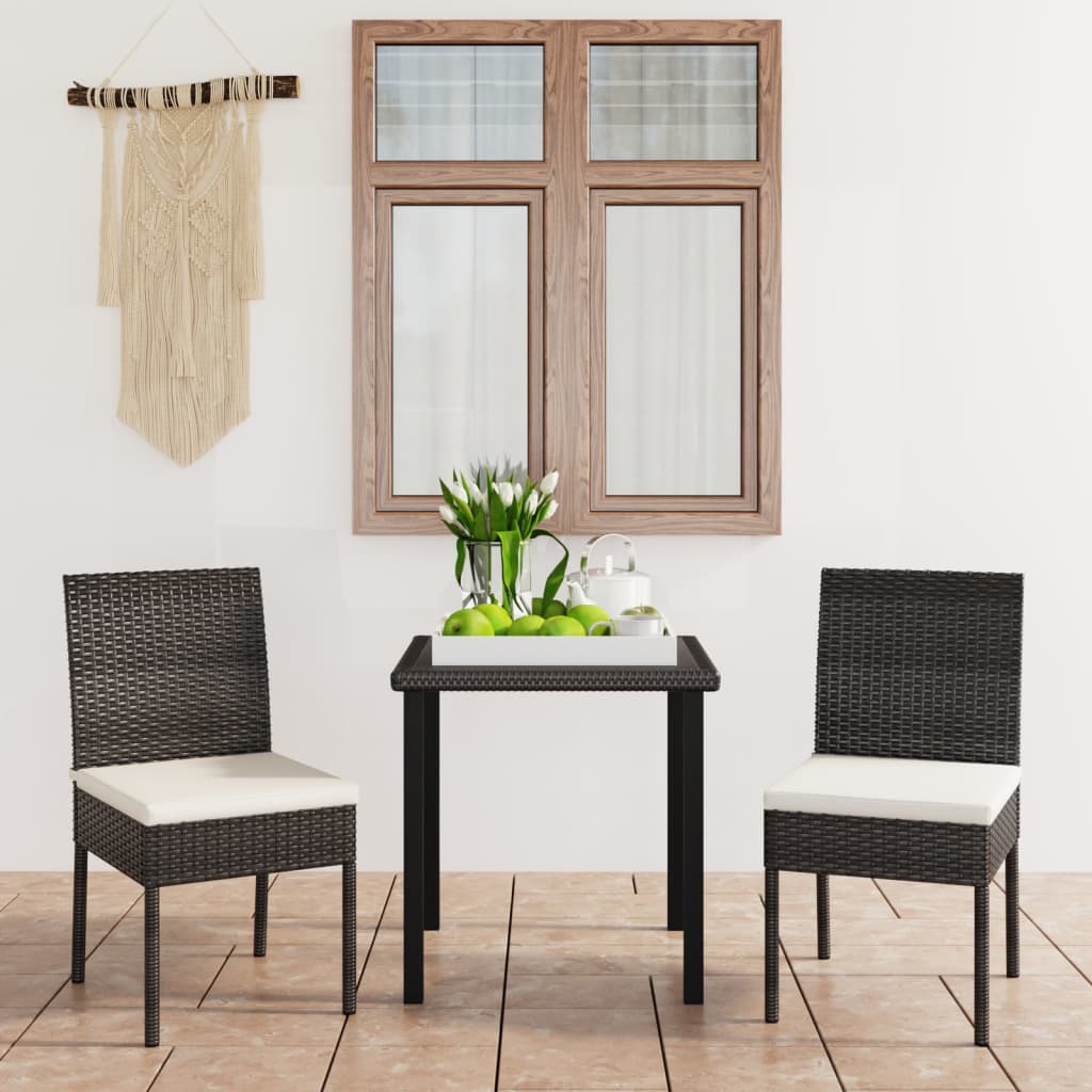 3-Tlg. Garten-Essgruppe Poly Rattan
