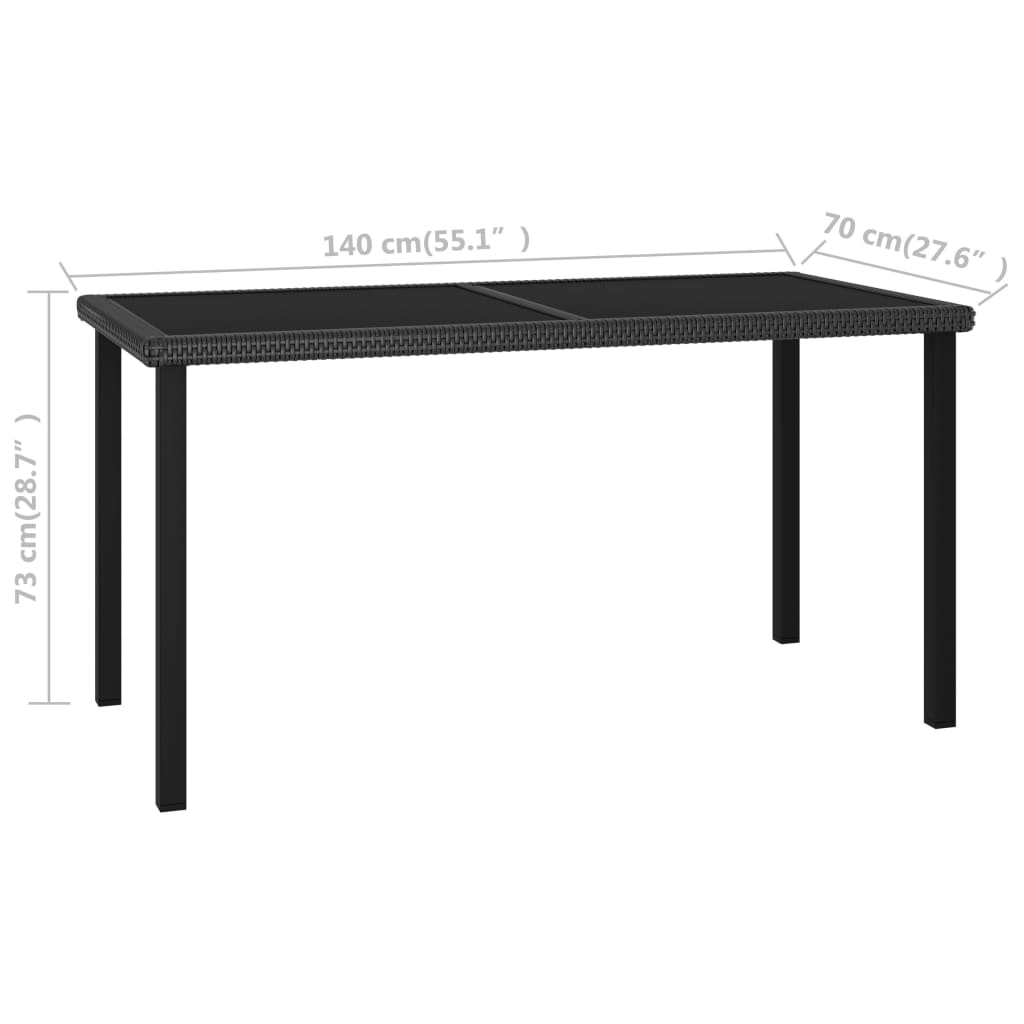 5-Tlg. Garten-Essgruppe Poly Rattan
