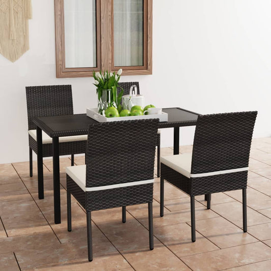 5-Tlg. Garten-Essgruppe Poly Rattan