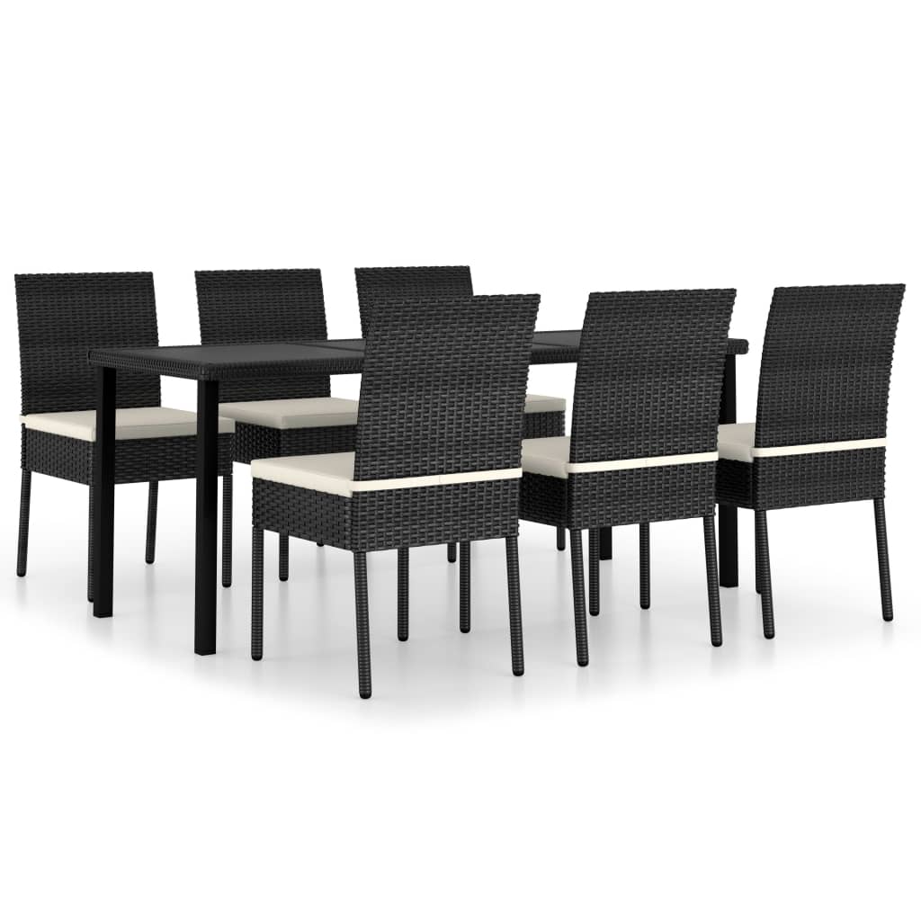 7-Tlg. Garten-Essgruppe Poly Rattan
