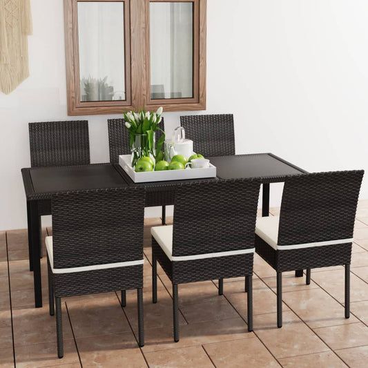 7-Tlg. Garten-Essgruppe Poly Rattan