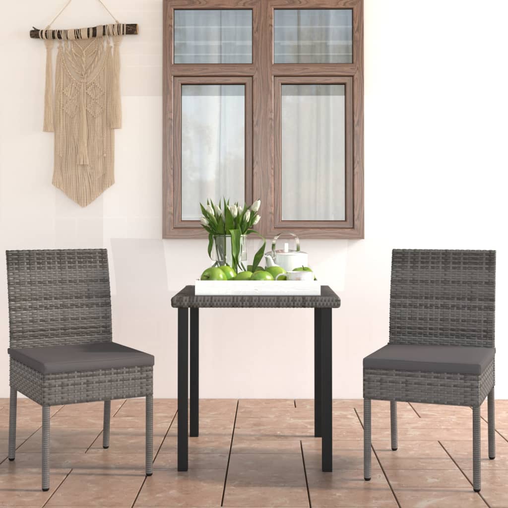 3-Tlg. Garten-Essgruppe Poly Rattan