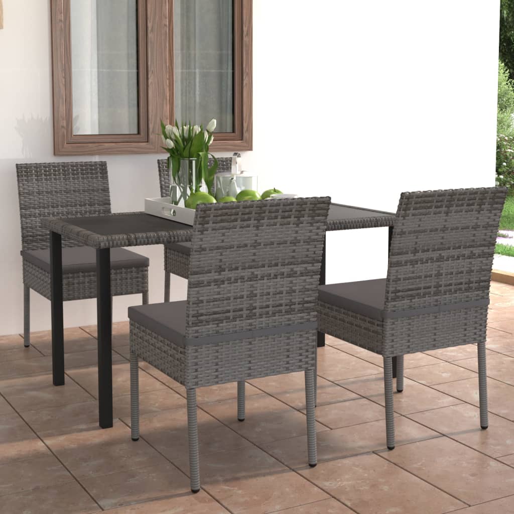 5-Tlg. Garten-Essgruppe Poly Rattan