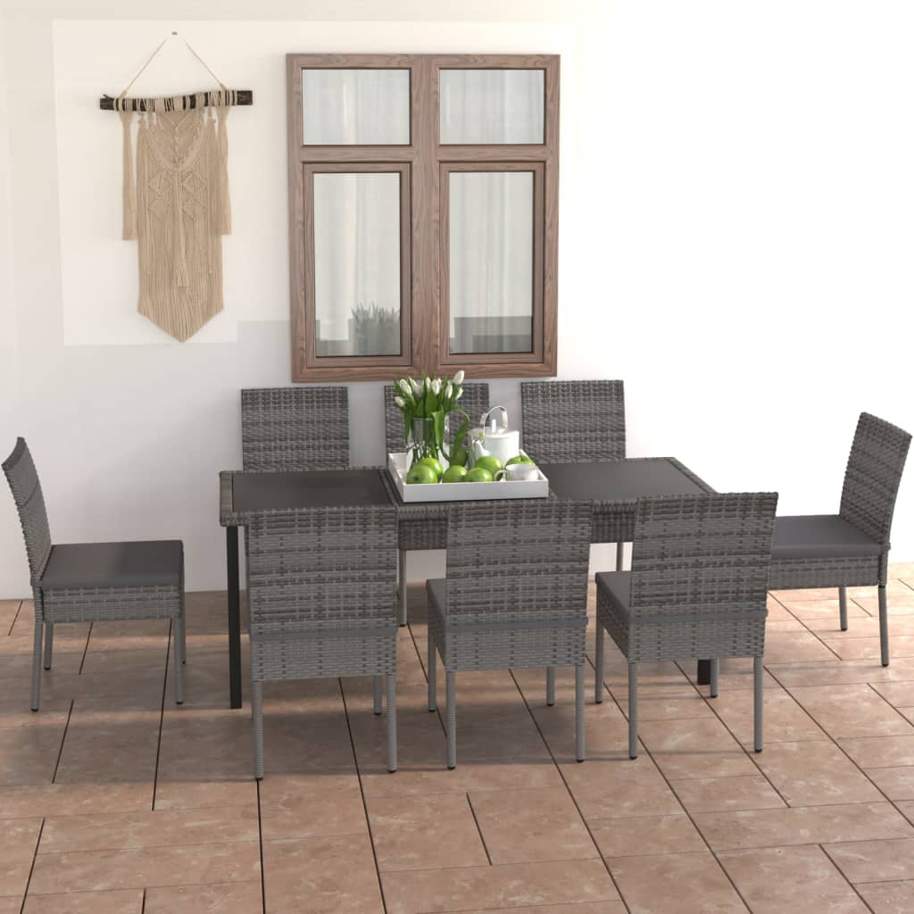 7-Tlg. Garten-Essgruppe Poly Rattan