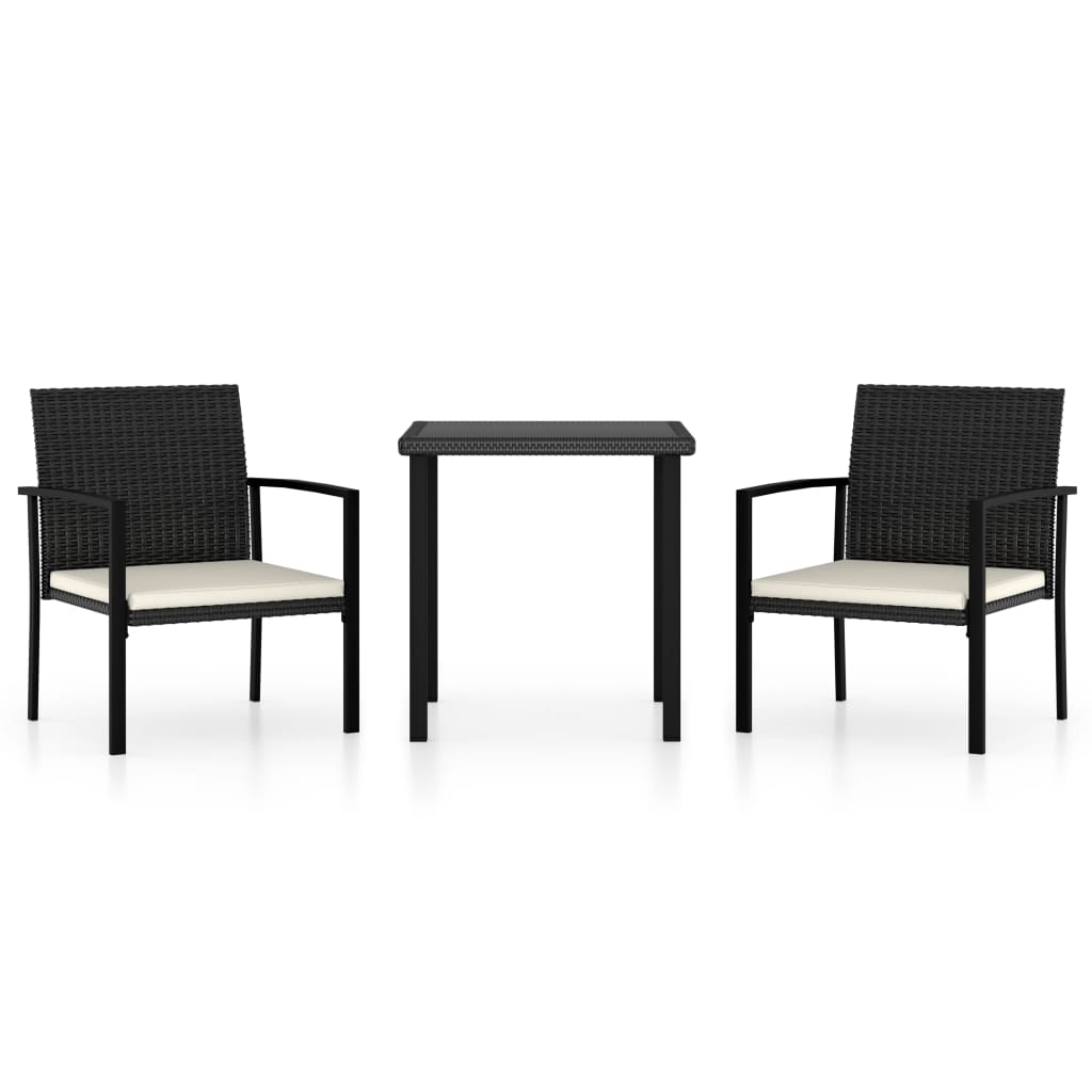 3-Tlg. Garten-Essgruppe Poly Rattan