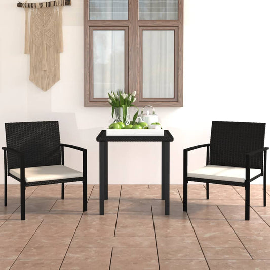 3-Tlg. Garten-Essgruppe Poly Rattan