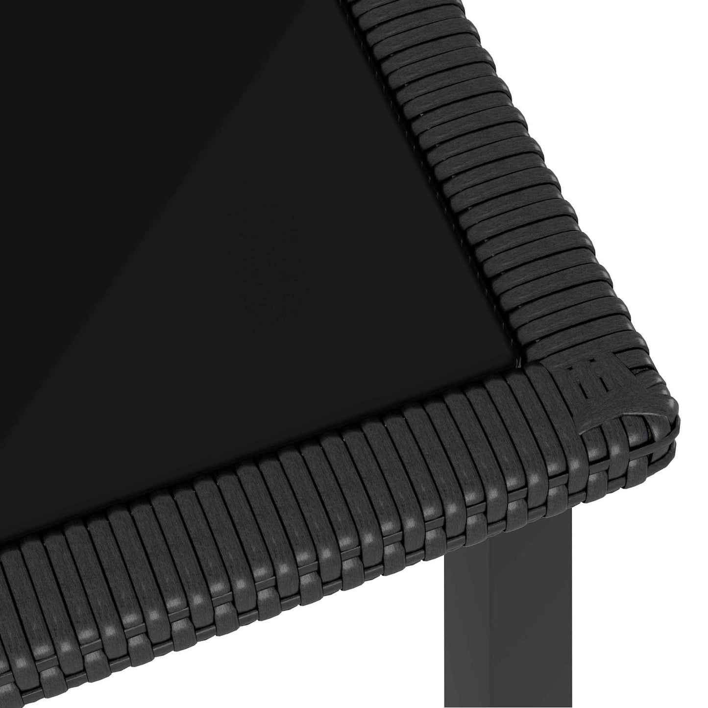 5-Tlg. Garten-Essgruppe Poly Rattan Schwarz Sand