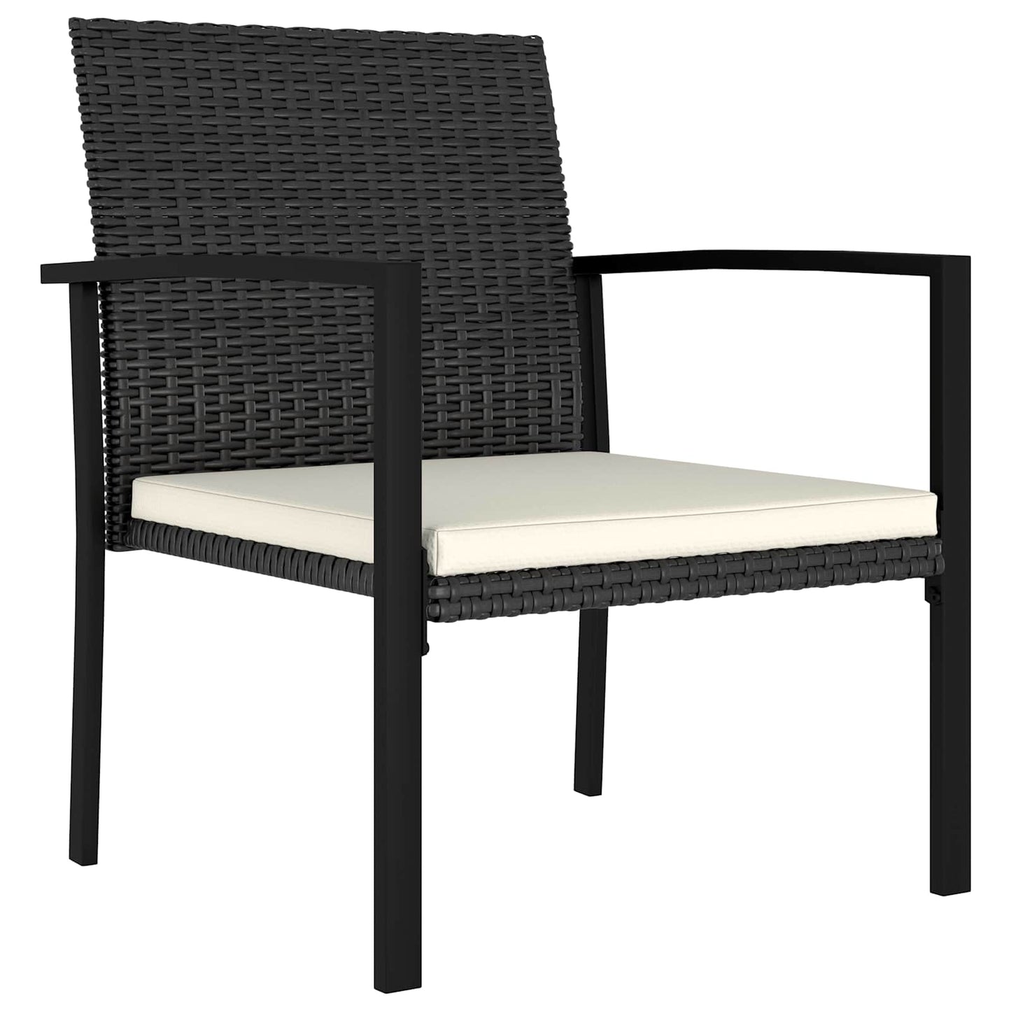 5-Tlg. Garten-Essgruppe Poly Rattan Schwarz Sand