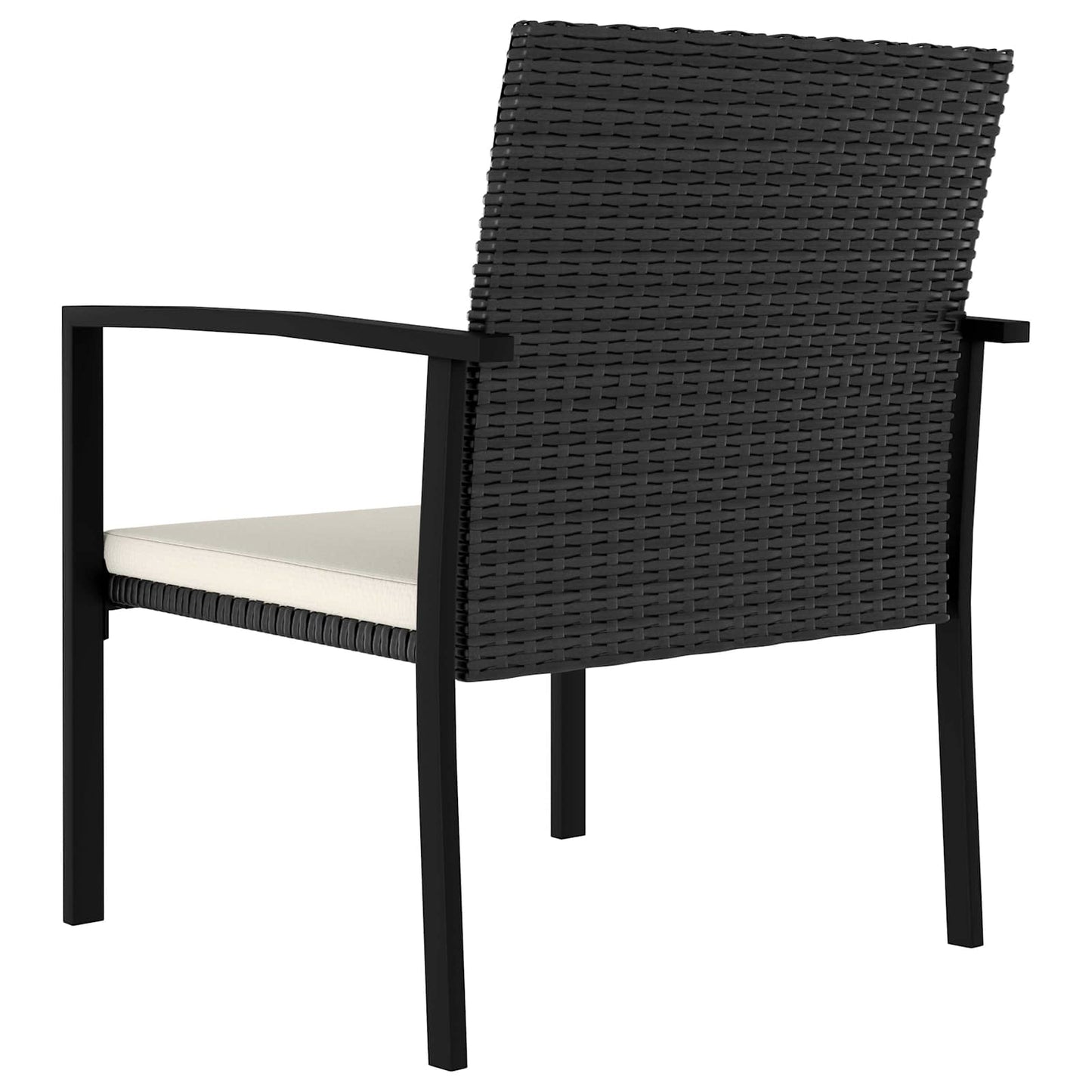 5-Tlg. Garten-Essgruppe Poly Rattan Schwarz Sand