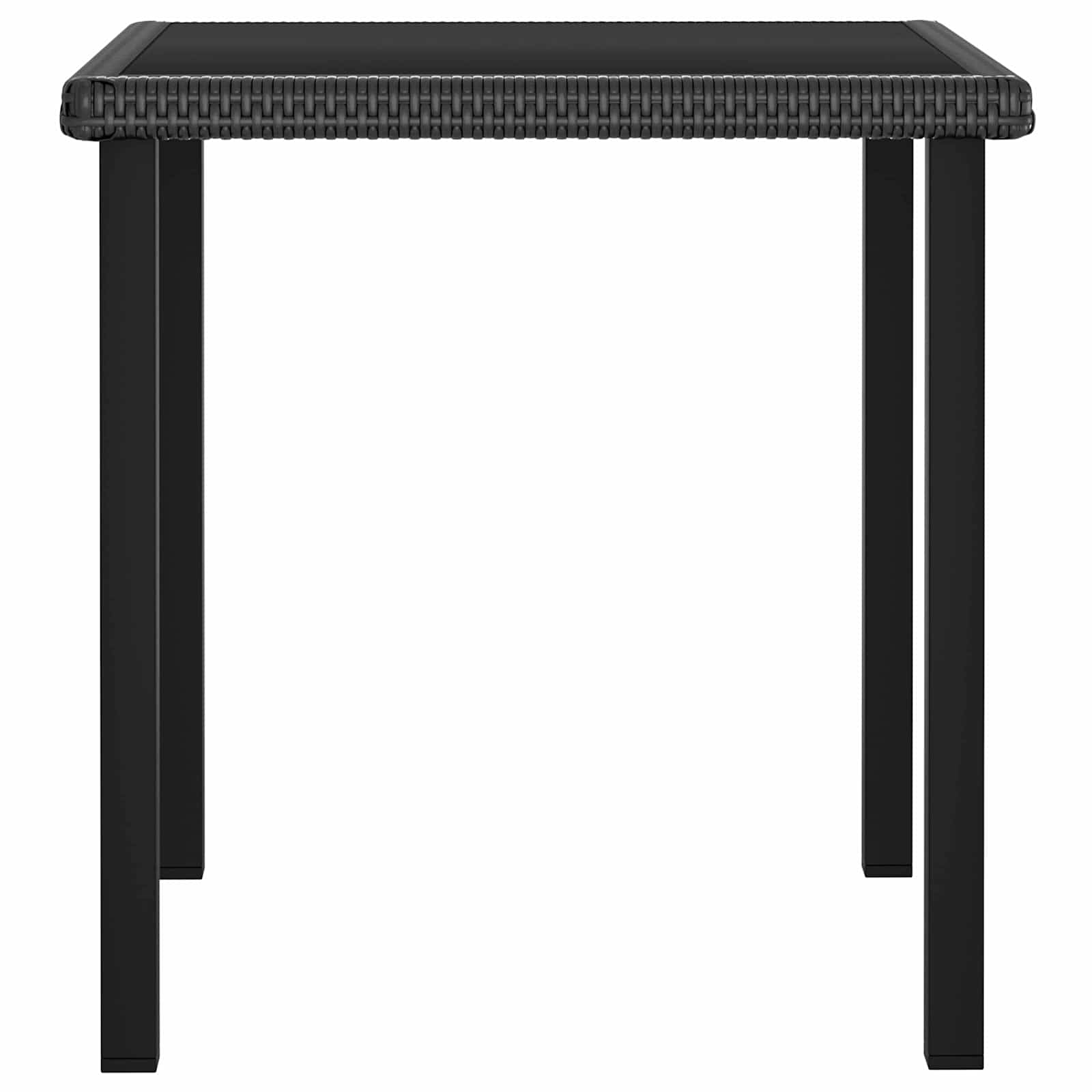 5-Tlg. Garten-Essgruppe Poly Rattan Schwarz Sand