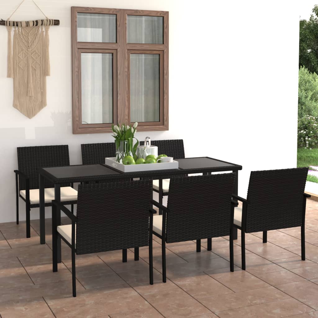 7-Tlg. Garten-Essgruppe Poly Rattan