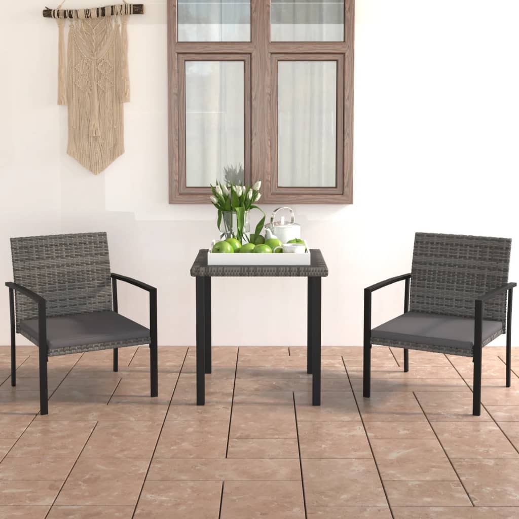 3-Tlg. Garten-Essgruppe Poly Rattan