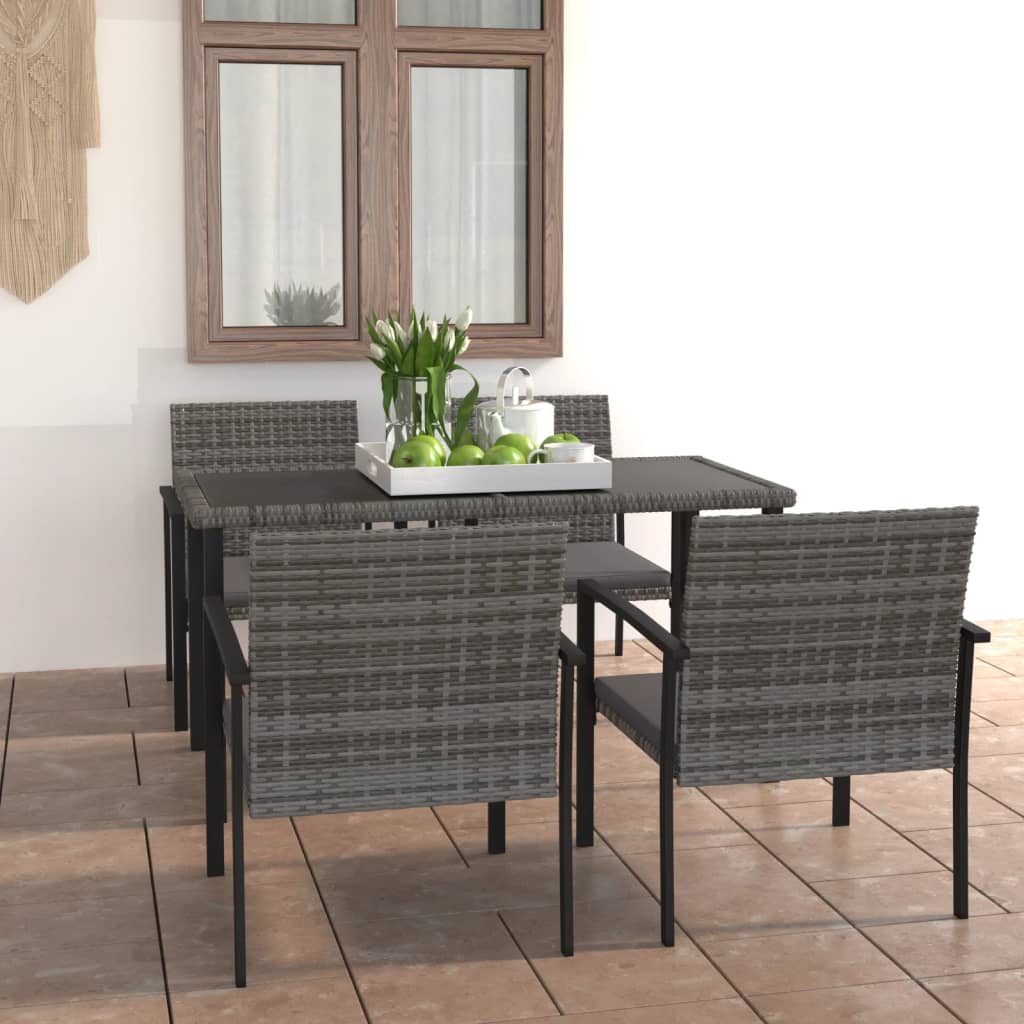 5-Tlg. Garten-Essgruppe Poly Rattan