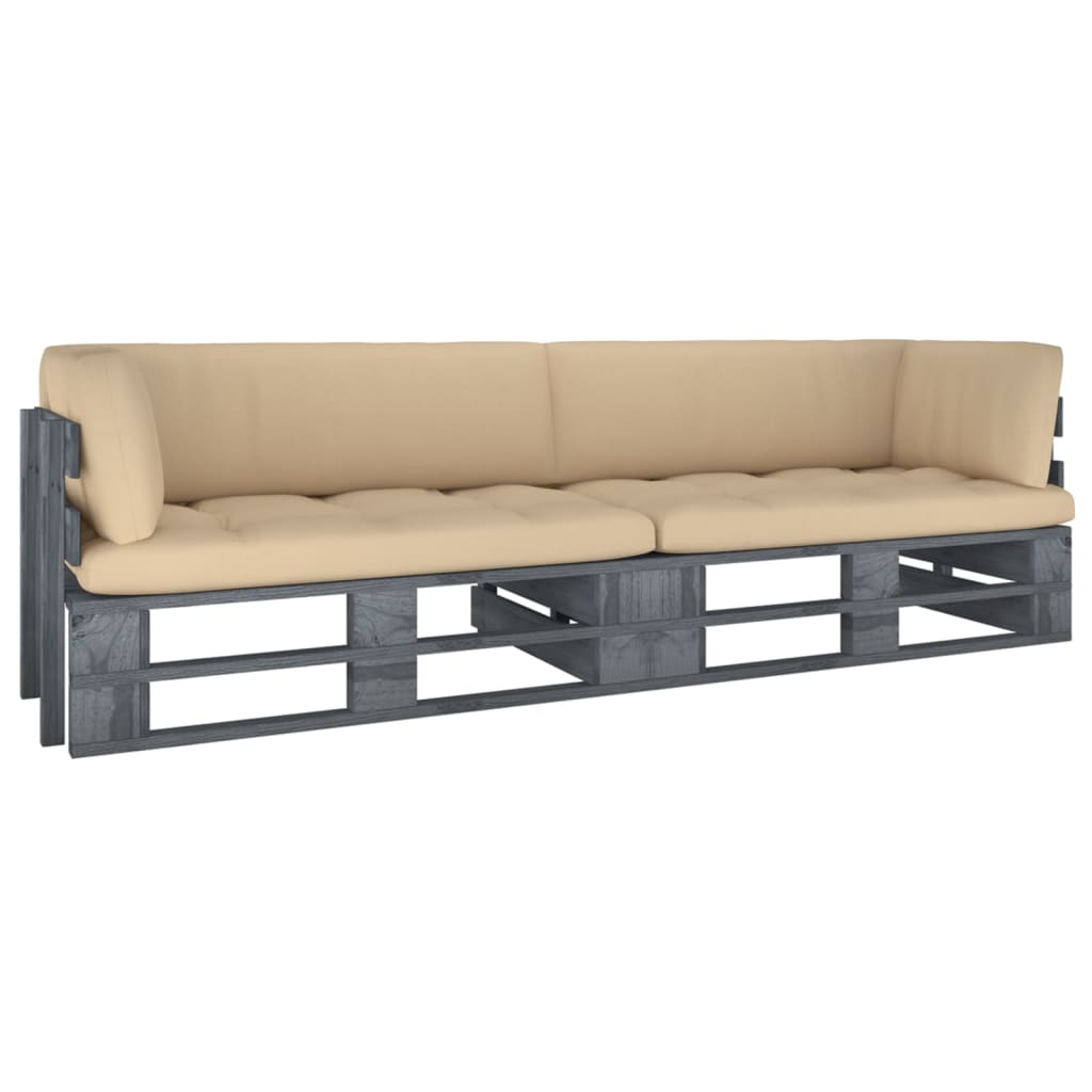 -Palettensofa Mit Kissen Imprägniertes Kiefernholz