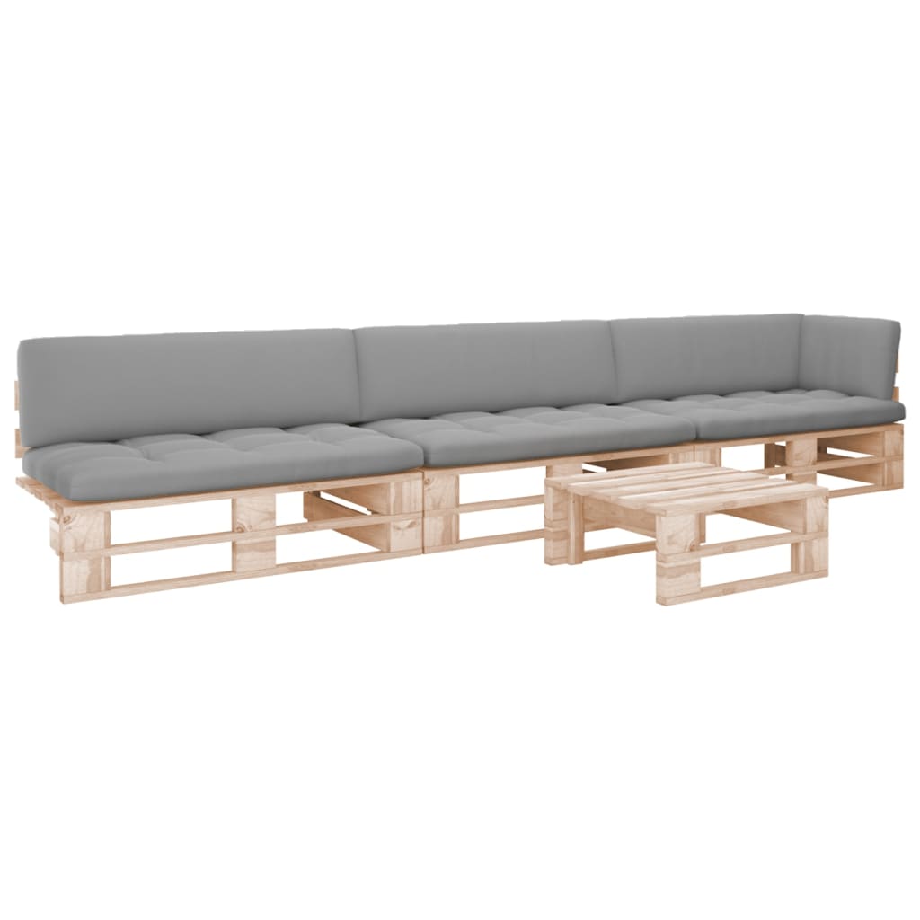 -Palettensofa Mit Kissen Imprägniertes Kiefernholz