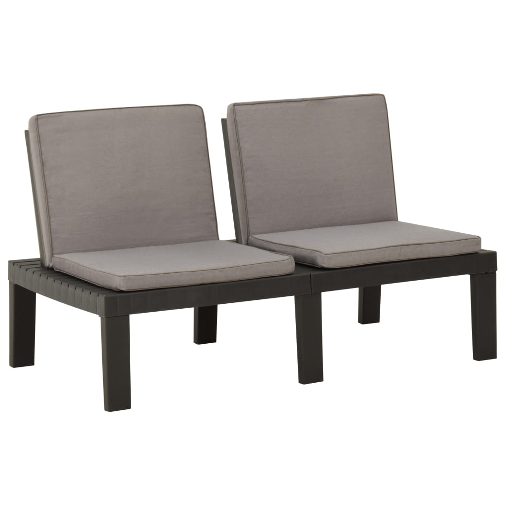 Garten-Lounge-Bank Mit Auflagen Kunststoff