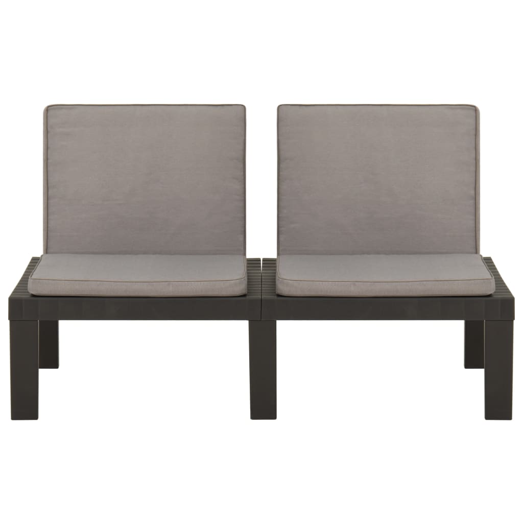 Garten-Lounge-Bank Mit Auflagen Kunststoff
