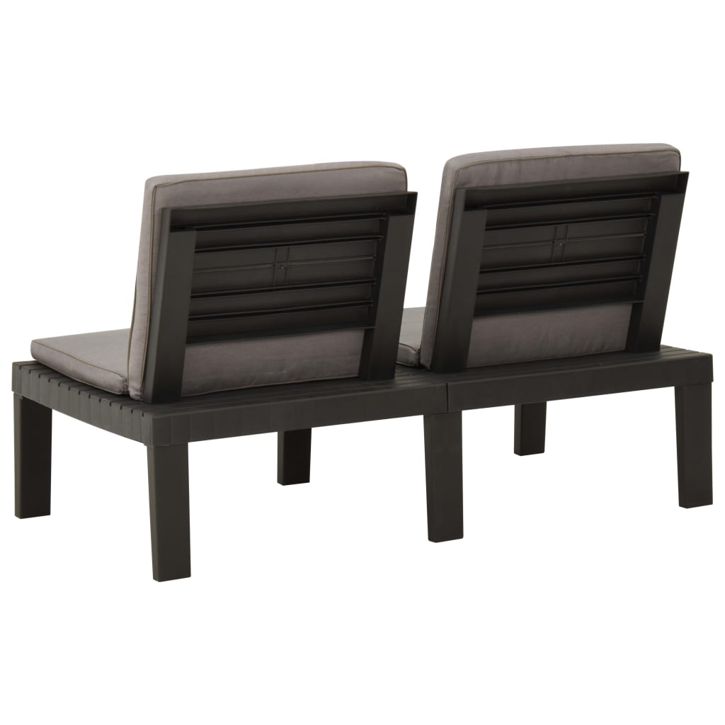 Garten-Lounge-Bank Mit Auflagen Kunststoff