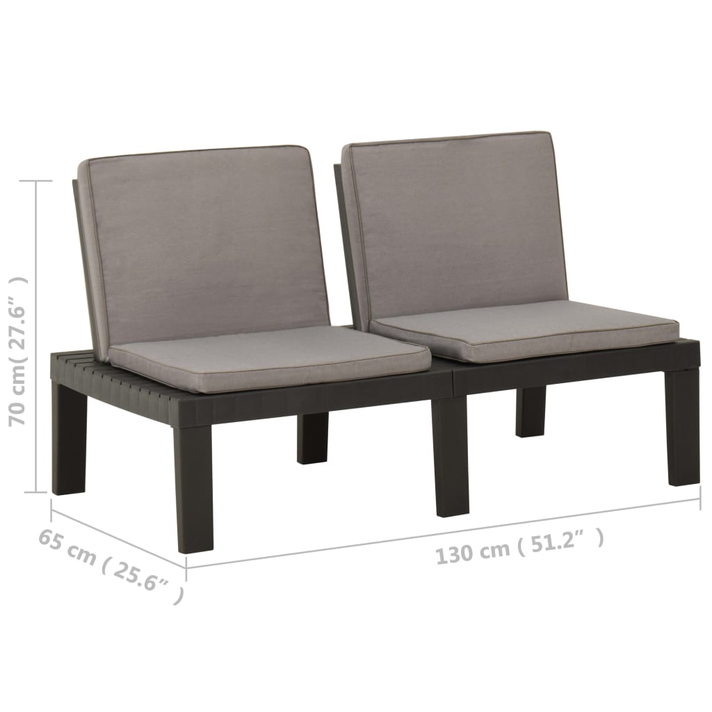Garten-Lounge-Bank Mit Auflagen Kunststoff