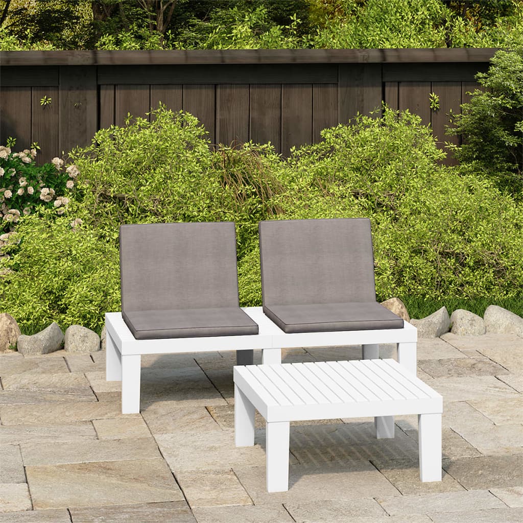 4-Tlg. Garten-Lounge-Set Mit Auflagen Kunststoff