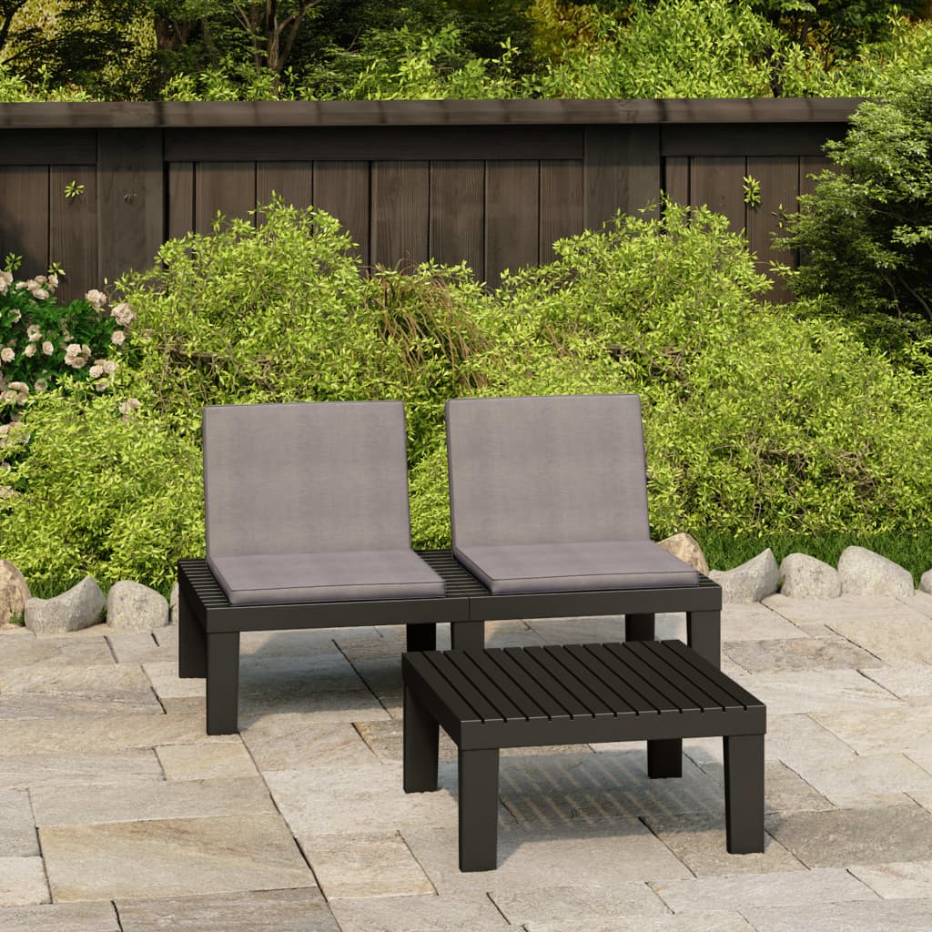 4-Tlg. Garten-Lounge-Set Mit Auflagen Kunststoff
