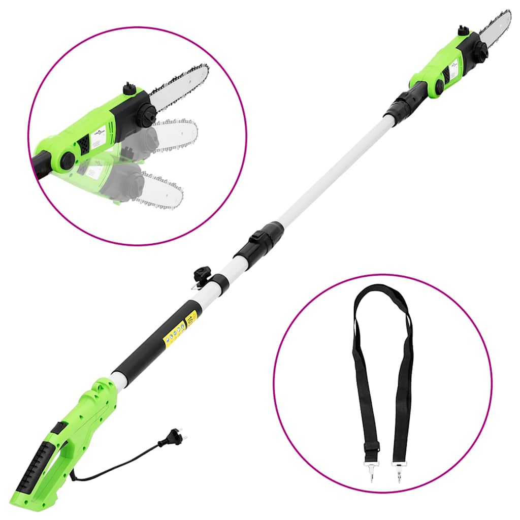 Elektrische Kettensäge Mit Teleskopstange 25 Cm 710 W Weiß