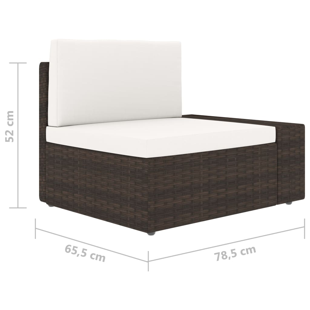 5-Tlg. Garten-Lounge-Set Mit Kissen Braun Poly Rattan