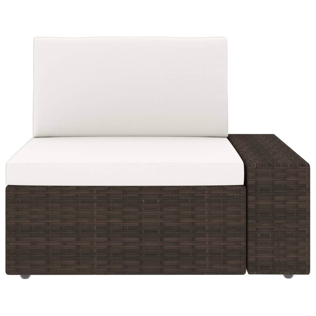5-Tlg. Garten-Lounge-Set Mit Kissen Braun Poly Rattan