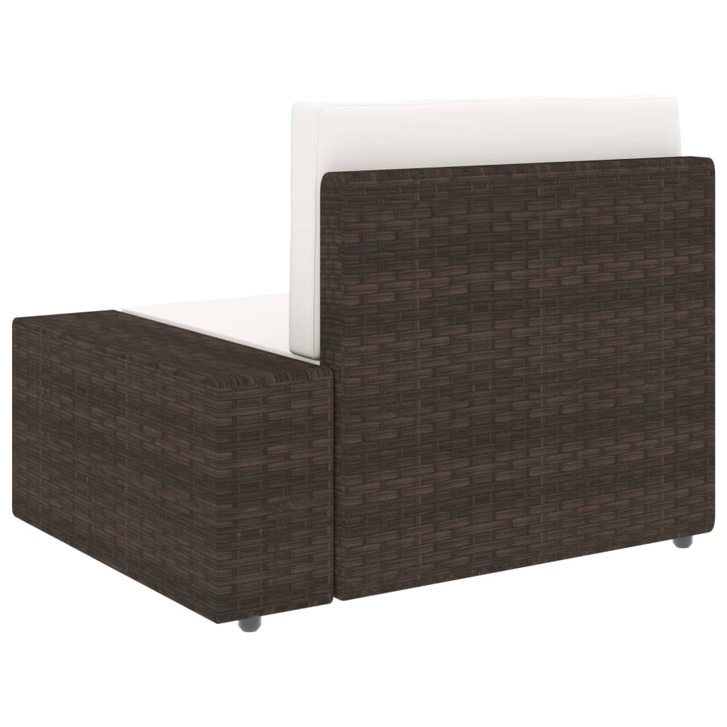 5-Tlg. Garten-Lounge-Set Mit Kissen Braun Poly Rattan