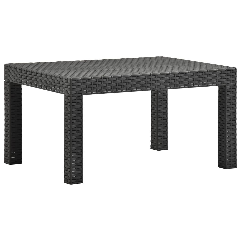 3-Tlg. Garten-Lounge-Set Mit Kissen Pp Rattan Anthrazit
