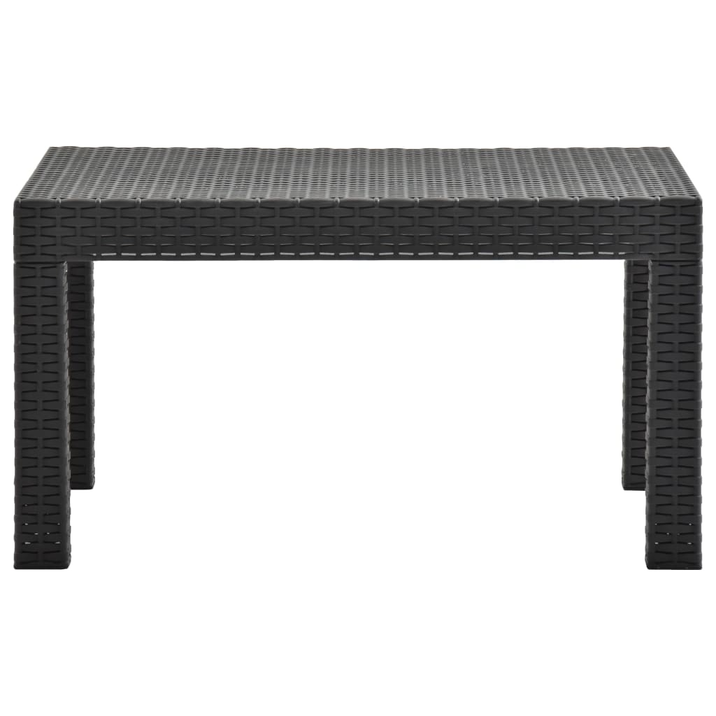 3-Tlg. Garten-Lounge-Set Mit Kissen Pp Rattan Anthrazit