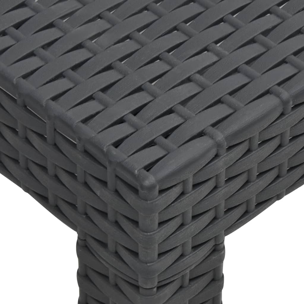 3-Tlg. Garten-Lounge-Set Mit Kissen Pp Rattan Anthrazit