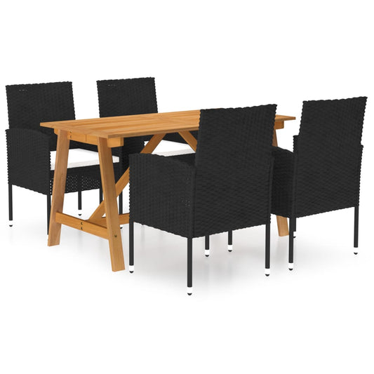 5-Tlg. Garten-Essgruppe Schwarz