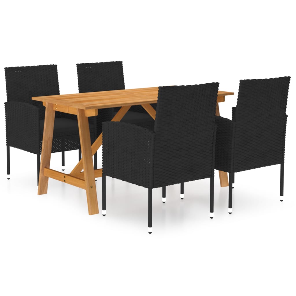 5-Tlg. Garten-Essgruppe Schwarz