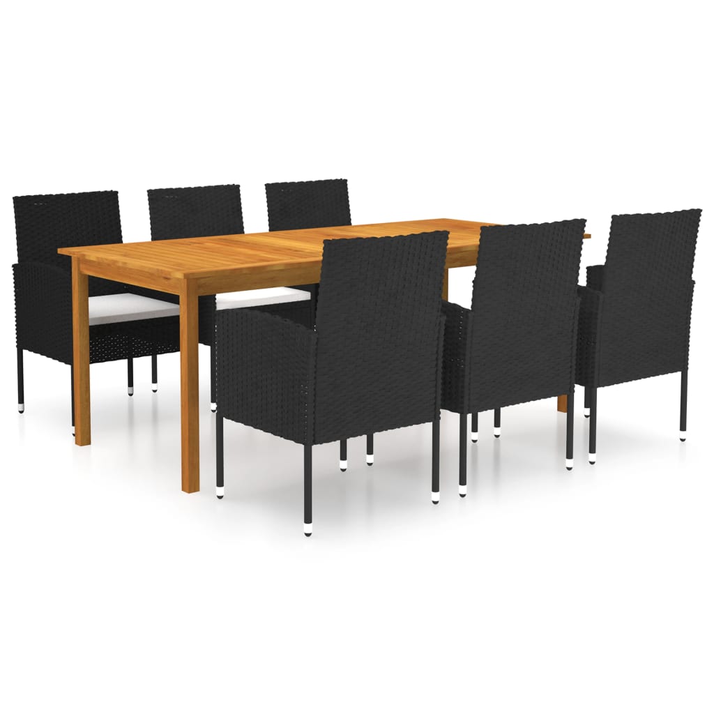 7-Tlg. Garten-Essgruppe Schwarz