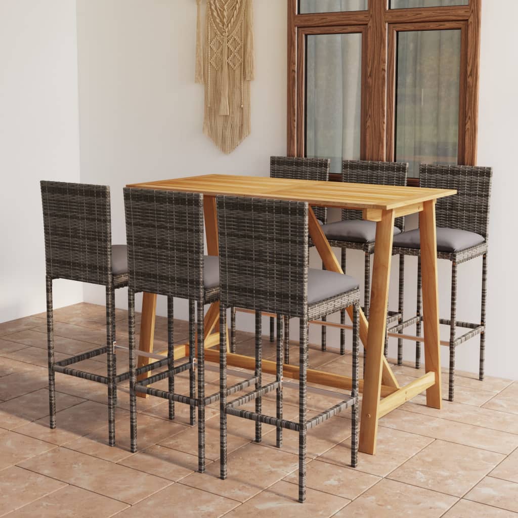5-Tlg. Gartenbar-Set Mit Kissen