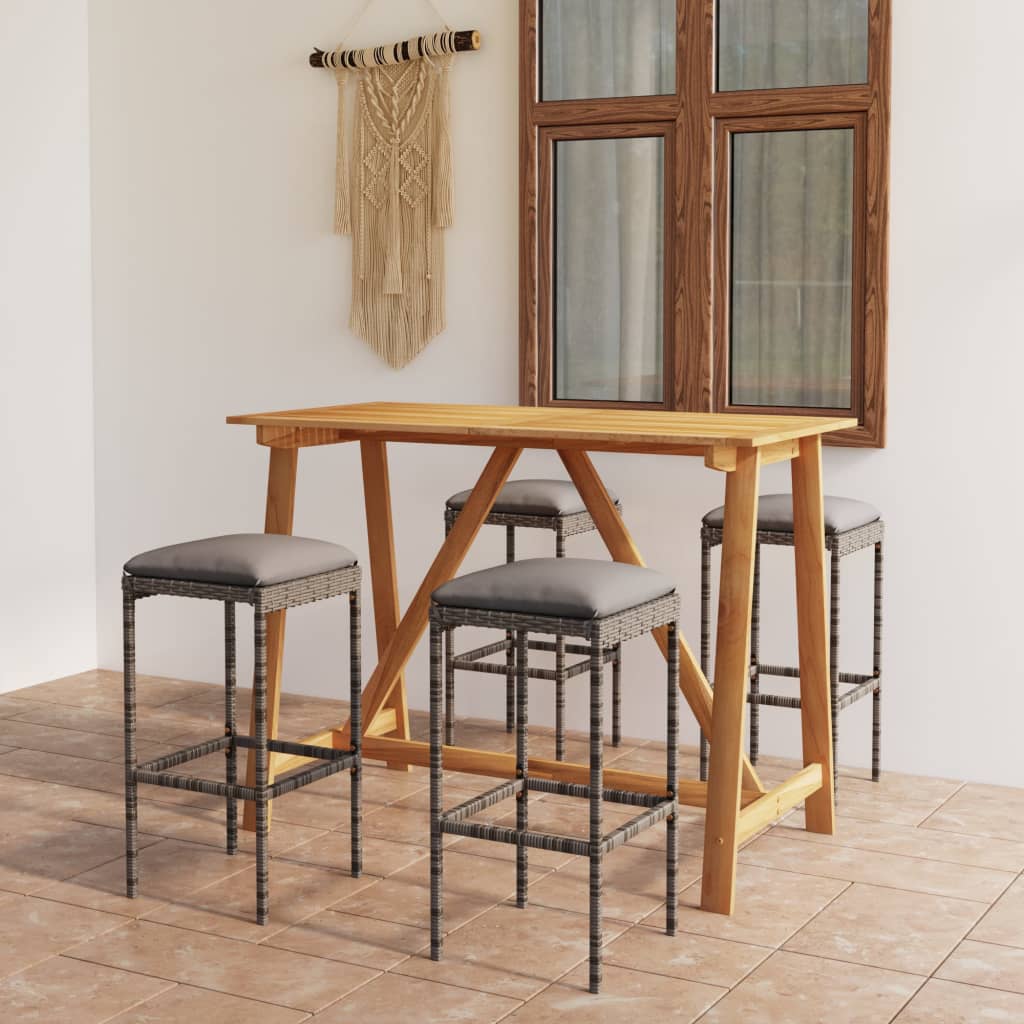 5-Tlg. Gartenbar-Set Mit Kissen