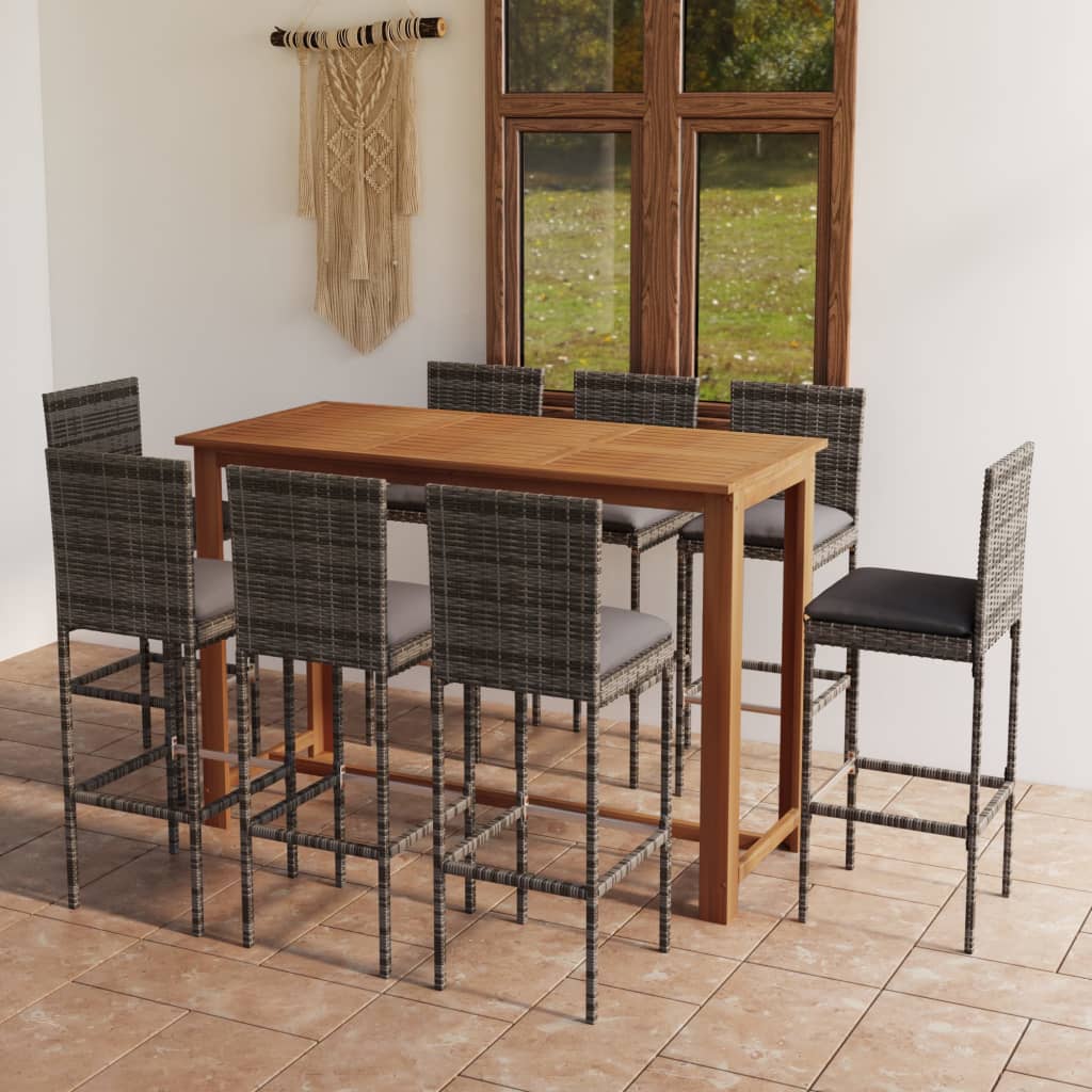 7-Tlg. Gartenbar-Set Mit Kissen