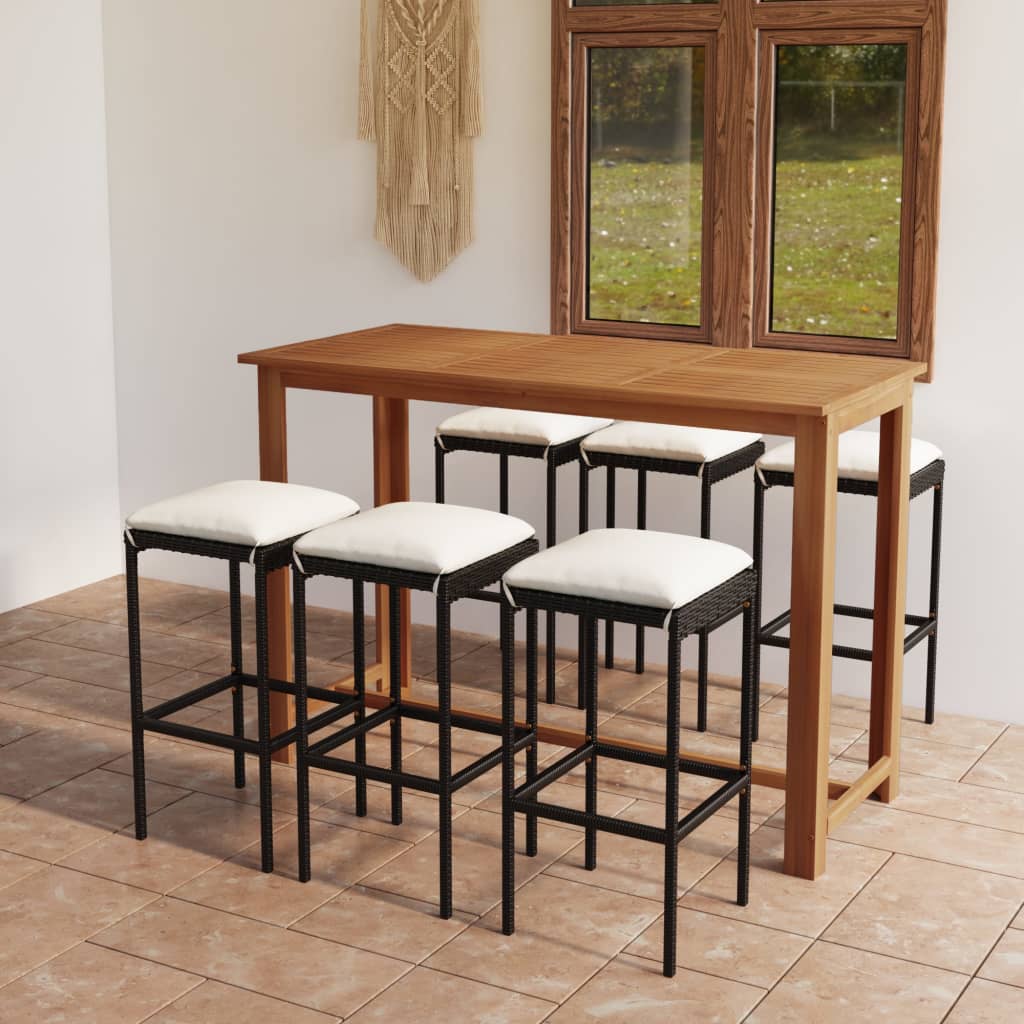 7-Tlg. Gartenbar-Set Mit Kissen
