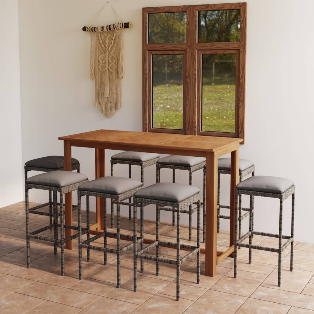 7-Tlg. Gartenbar-Set Mit Kissen
