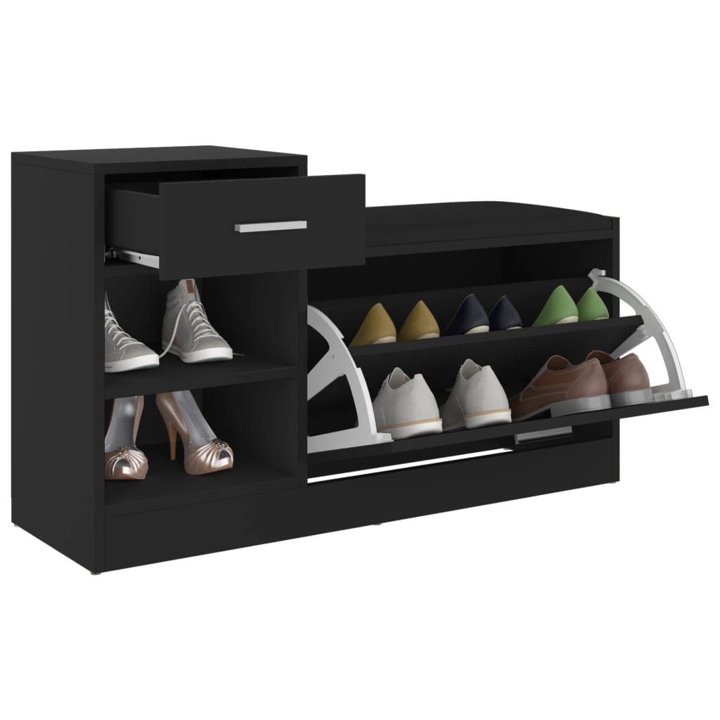 Schuhbank 94,5X31X57 Cm Holzwerkstoff Schwarz