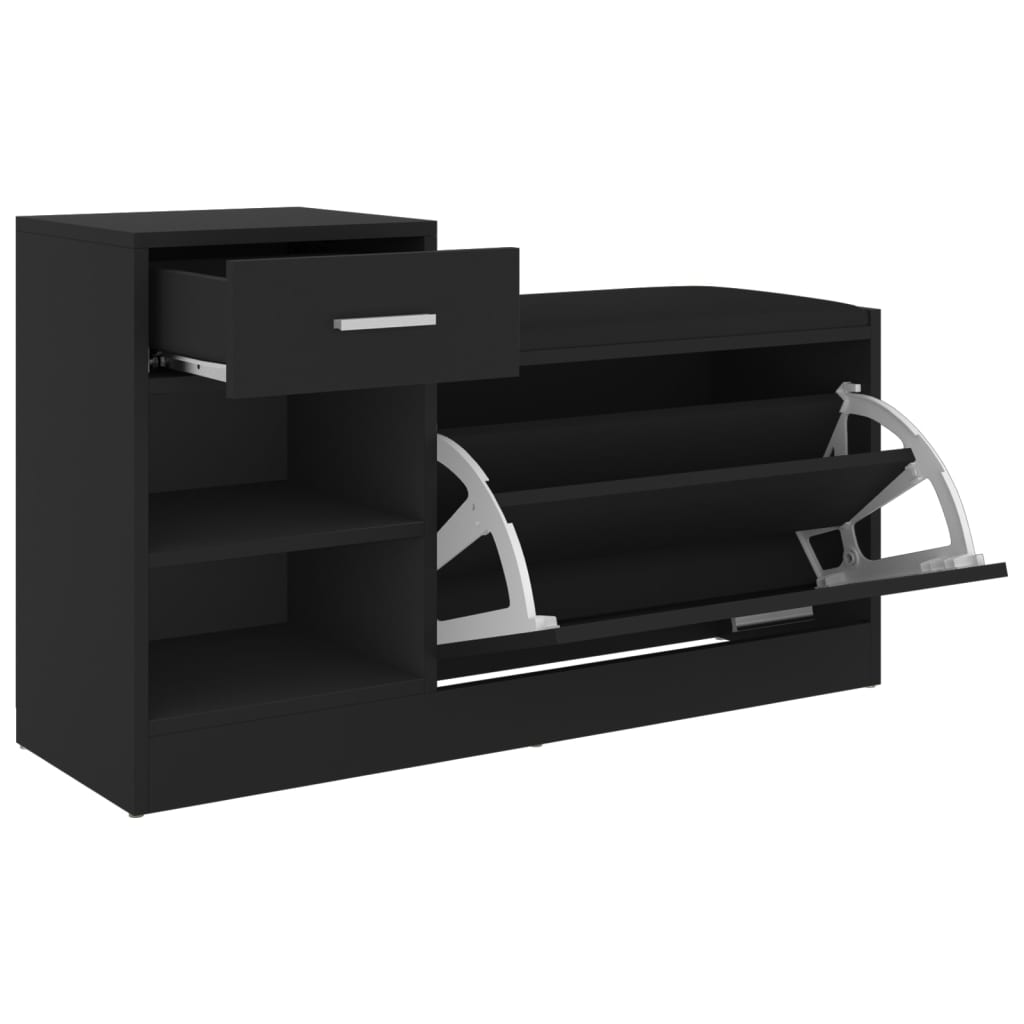 Schuhbank 94,5X31X57 Cm Holzwerkstoff Schwarz