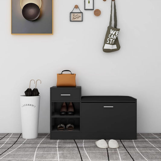 Schuhbank 94,5X31X57 Cm Holzwerkstoff Schwarz