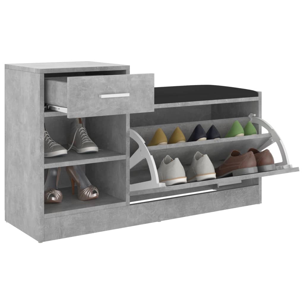 Schuhbank 94,5X31X57 Cm Holzwerkstoff Betongrau