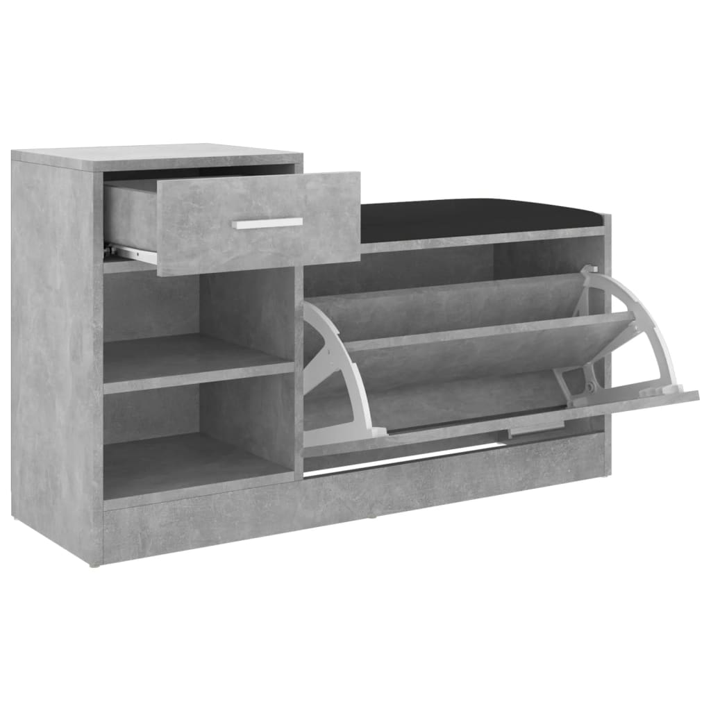 Schuhbank 94,5X31X57 Cm Holzwerkstoff Betongrau