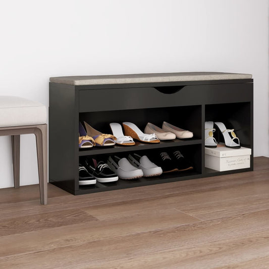 Schuhbank Mit Kissen 104X30X49 Cm Holzwerkstoff Grau