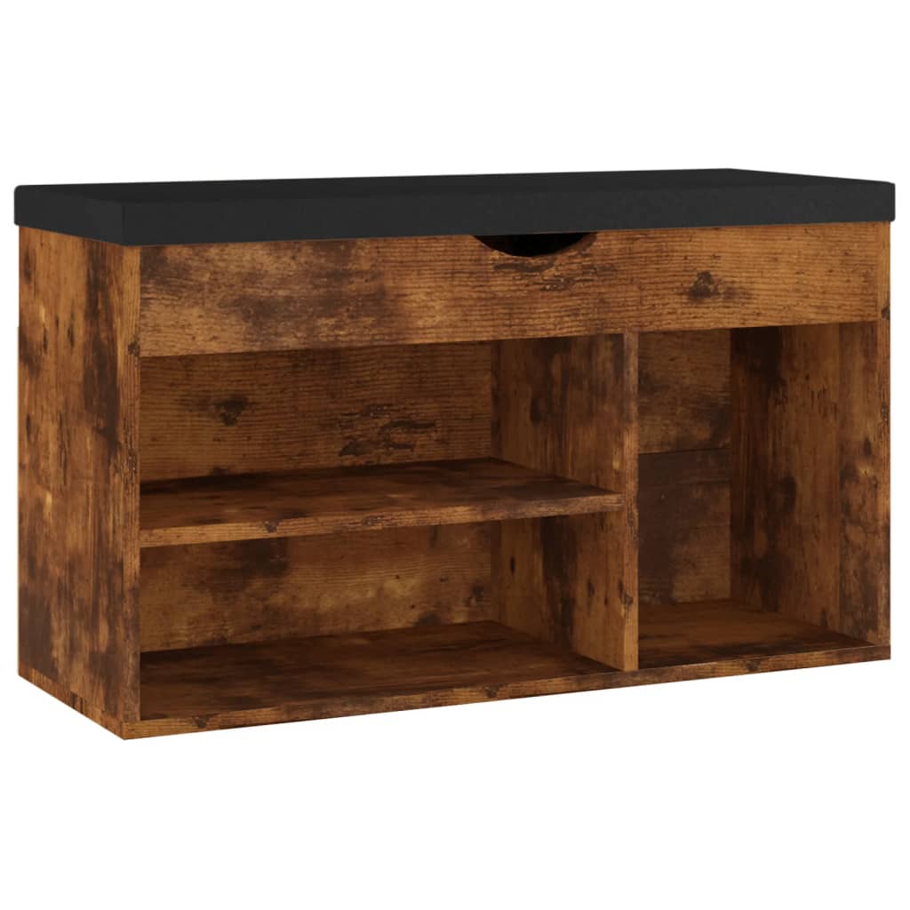 Schuhbank Mit Kissen 80X30X47 Cm Holzwerkstoff Räuchereiche
