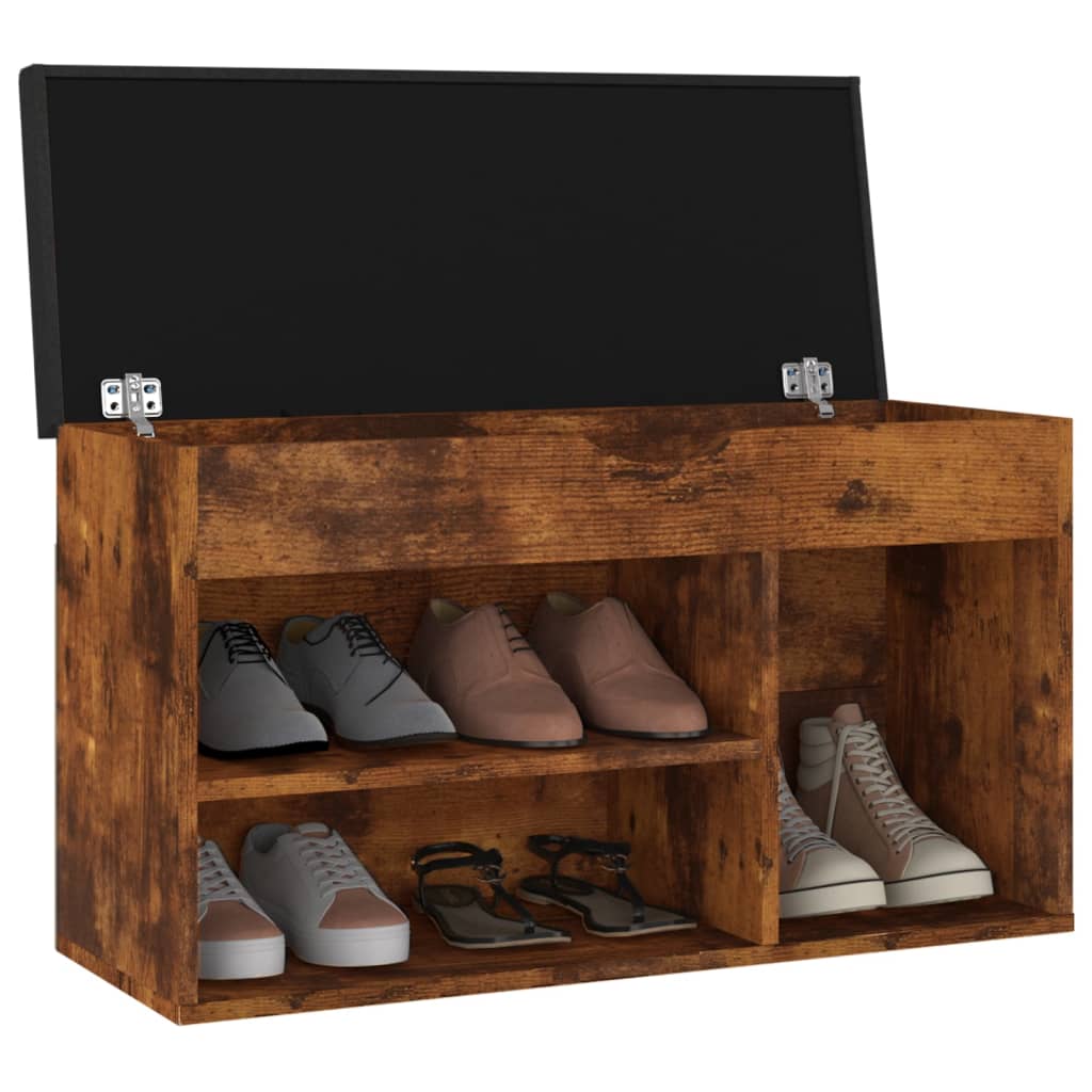 Schuhbank Mit Kissen 80X30X47 Cm Holzwerkstoff Räuchereiche
